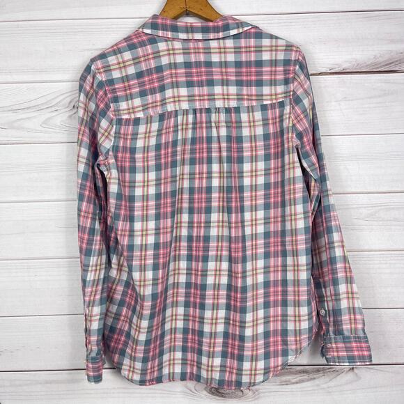 Lucky Brand Pink and Blue Plaid Blouse - Picture 5 of 6